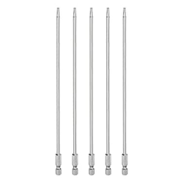 HARFINGTON 5pcs T15 Security Torx Bit 14 Hex Shank 8 Long S2 Steel Magnetic Tamper Resistant Star Bits Screwdriver Torx Head with Hole for Driver Drill Bits Remove Fastening Screws