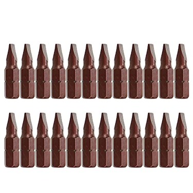 Rannb 5mm Slotted Tip Magnetic 14 Inch Hex Shank Flat Head Screwdriver Bits 1 Inch Length 24pcs