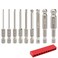 Saipe 9pcs Metric Ball End Hex Screwdriver Bit Set Magnetic Allen Wrench Drill Bit Set 14 Hex Shank S2 Steel 2 Long