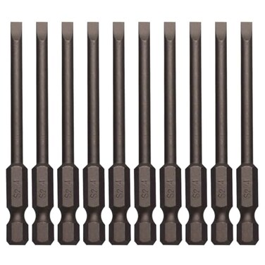 Sipery 10Pcs Flat Head Screwdriver Bits 4mm 016inch Magnetic Slotted Tip Screwdriver Bits 14inch Hex Shank 3inch Long
