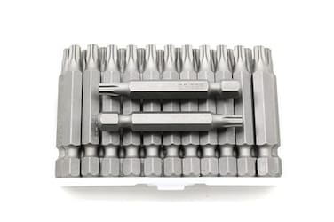 TEMO 25 pc T25 Torx 6 Point Impact Ready 2 Inch Length Screwdriver Insert Bits Hex Shank with Quick Release Slot