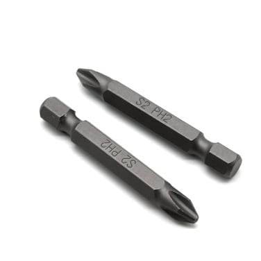 TMAX 25 pc PH2 Phillips 2 Screwdriver Impact Ready 2 Inch Length Insert Bits Hex Shank with Quick Release Slot