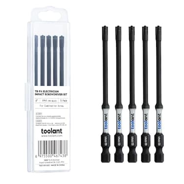 toolant TBFit Electrician Impact Screwdriver Bit Set 5pcs FPH1 PH1SL45 4 Long 14 HexShank S2 Steel Hex Bits Set CNC Machined Tips with Magnetism