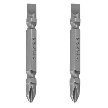Utoolmart 2Pcs Magnetic Double Head Screwdriver Bits PH2SL6 14 Inch Hex Shank 256inch Length S2 Power Tool