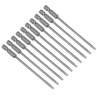 uxcell 10 Pcs 3mm Slotted Tip Magnetic Flat Head Screwdriver Bits 14 Inch Hex Shank 4inch Length S2 Power Tool
