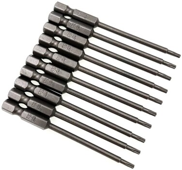 XMHF 10Pcs 75mm3inch Long 14 Inch Hex Shank T8 Torx Head Magnetic Screwdriver Bits Security Tamper Proof Star 6 Point Screw Driver Set