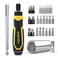 AZUNO 24 IN 1 Ratchet Screwdriver Set with Universal Socket 20 CRV Bits Stored in Handle 128 SlottedPhilipsTorxHexSquare Sand Blasted Bits and Chrome Plated Precision bits