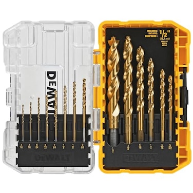 DEWALT Drill Bit Set Titanium Nitride Coated 14Piece DW1354
