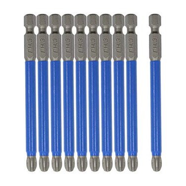 Biaungdo 10Pcs Magnetic PH3 Phillips Bits Set 35 inch Long Anti Slip 3 Bit PH3 x 90MM