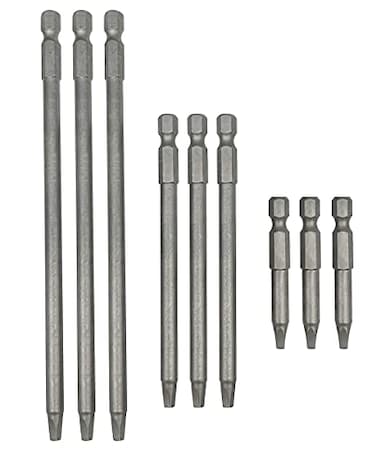 Saipe Set of 9 Pieces Magnetic SQ2 Square Head Screwdriver Bits 14 Inch Hex Shank Square Drive Bit Security Electric Screw Driver Drill Bit for Electric Hand Screwdrivers 50100150mm Length