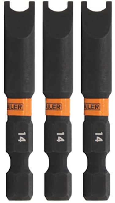 Railer Spanner 14 Impact Driver Bit Snake Eye 14 S2 Steel 2 Inch Spanner Power Bits 3 Pack
