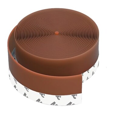 wigtda 18in Brown Weather Stripping Door Seal Thickened Silicone Strong Adhesive Maximum Coverage for Sealing Wide Gaps Ideal for Extreme Weatherproofing