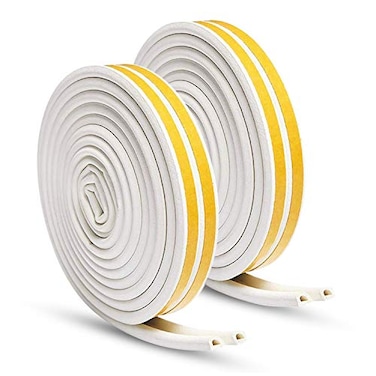 Keliiyo 2 Pack Weather Stripping Seal Strip for DoorsWindows 036x03 Ultra Thickness and Mesh Fabric Adhesive SelfAdhesive Backing Seals Large Gap 66 feet 20m