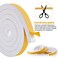 Outus 4 Rolls Total 26 Ft White Weather Stripping 1 Inch Wide x 34 Inch Thick Self Adhesive High Density Foam Tape Insulation Weatherproof Window Door Seal Strip Soundproof Collision Avoidance 65 Ft x