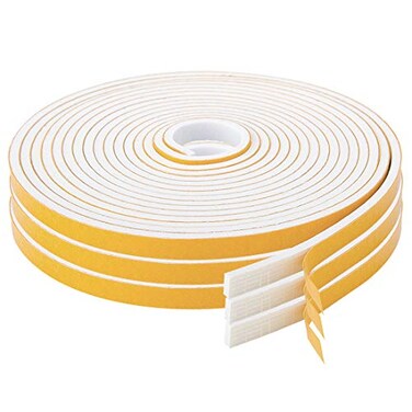 ToLanbbt Adhesive Foam Tape 59 Feet Soundproofing Neoprene Rubber Tape Door Insulation Weather Weatherproof Stripping 12 Wide X 18 Thick 197 Ft X 3 Rolls