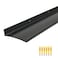 DAILISEN Aluminum Overhead Door Rain Drip Cap Guard for Exterior Door and Window Top433 Drip Edge FlashingDeflectordDiverter Anodized 1PCS Black