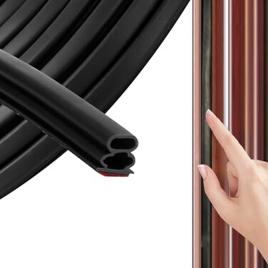 ZSRedHong Door Weather Stripping Seal Strip SelfAdhesive Rubber Soundproofing Weatherstrip for Door Frame Windows Insulation Dust Proof Easy Cut to Size Black 20FT