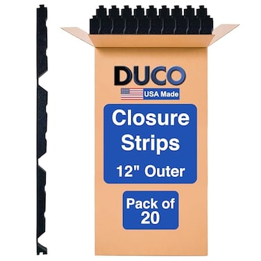 Duco Plastics Duco USAMade R Panel Foam Closure Strips 20 Pack of 3ft Black Corrugated Roof Foam Strips for Metal Roof Insulations Weatherproof Insulation Seal Blocks Moisture Gaps Noise Dust