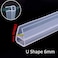 ETOPARS Etopar Bath Door Seal Strip Shower Screen Window Gap Seal Curved Flat Rubber Glass Bottom Frameless Weather 6mm 78 inch U Shape