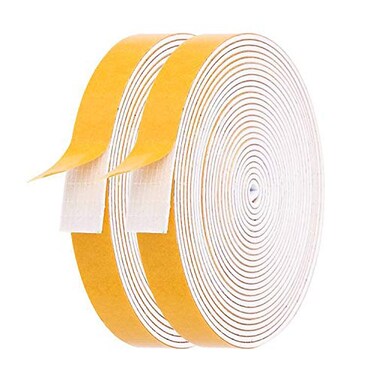 Futuwi Foam Weather Stripping2 Rolls12 Inch Wide X 116 Inch Thick Total 26 Feet Long Foam weatherstrip with Adhesive for Door Insulation13ft x 2 Rolls
