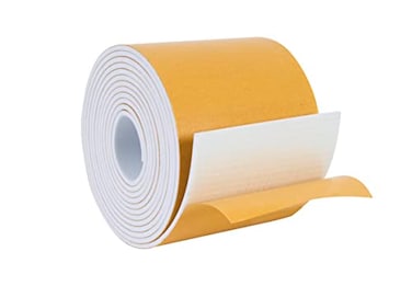 Dualplex High Density Foam Weather Stripping Door Seal Strip Insulation Tape Roll for Insulating Door Frame Window Air Conditioner Self Adhesive Sealing Weatherstrip 4 in x 18 in x 10 Ft White
