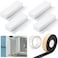 Innconee 4 Pcs Foam Block Compatible with Midea U Shaped Window Air Conditioner Units Ac Side Insulation Seal Kit with Seal Strip and Sealing Tape Prevent Cold Air Leakage for Summer White