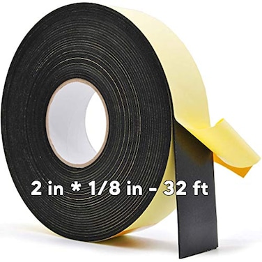 timebetter Neoprene Weather Stripping 2 W x 18 T Self Adhesive Foam Rubber Seal Strip Tape for Sliding Door Window Insulation