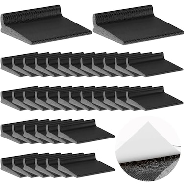Pangda 50 Pcs Door Corner Seal L Shaped Self Adhesive Weather Stripping Door Frame Seal for Noise Reduction Interior Exterior Save EnergyBlack