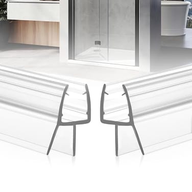 Danmei wying Shower Door Bottom Seal 2Pack PVC Strips with Sweep 36 Long for 3810mm Thick Framless Glass Door to Stop Water Leakage