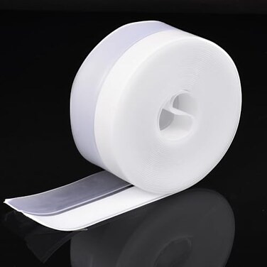 PackYard Silicone Seal Weather Stripping Tape 165 Ft Strip Bottom Draft Insulation Stopper Tape Weatherproof Soundproof for Door or Window Bathroom Shower Glass Gaps35mm5m