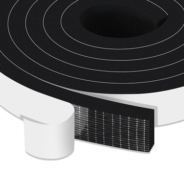 Trisiki 12 in x 12 in High Density Foam Weather Stripping Self Adhesive Seal Tape for Medium Gaps Noise Reduction Weatherproof AntiVibration for Doors and Windows Total 26 Ft