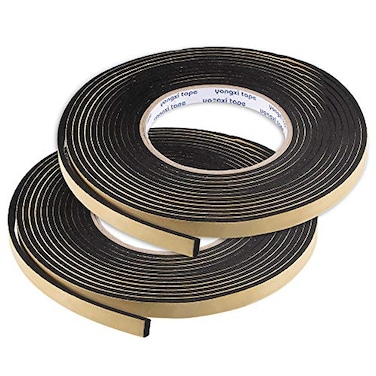uxcell Sealing Foam Tape 10mm Wide 3mm Thick 5m164ft Long EVA Self Adhesive Weather Strip for Window Door Insulation Pack of 2