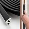 Ravinte Hardware Weather Stripping Door Seal Strip 198FT Soundproofing VShape Sound Proof Door Sealers for Large Gap Black