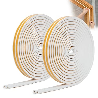 YOUSHARES 525 Feet Long Weather Stripping for Door Insulation Weatherproof Doors and Windows Seal StripCollision Avoidance Rubber SelfAdhesive 525 Ft16m White