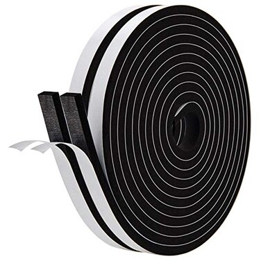 CloudBuyer Neoprene Weather Strip with Adhesive 12 x 14 High Resilience Door Window Seal for Gaps Cracks 26 Feet 2 Rolls x 13ft
