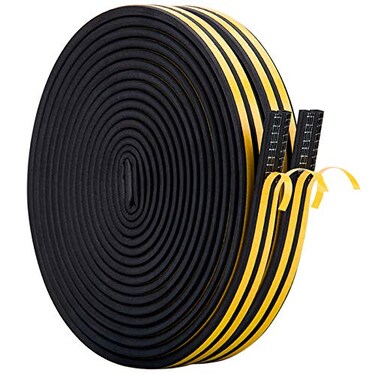 CloudBuyer Door Weather Stripping Soundproof Insulation Seal Strip for Windows with SelfAdhesive Protection Black 66Ft