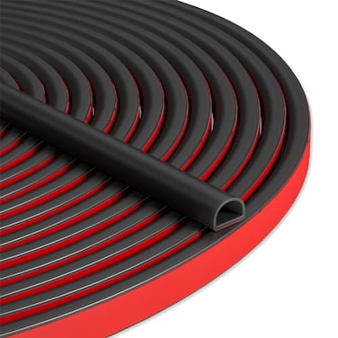 Bantie 20FT Weather Stripping Door Seal SelfAdhesive Silicone DShaped Seal Strip for Door Frame Window Gaps Soundproof Insulation Gap Filler