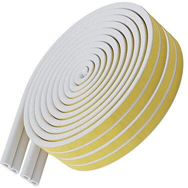 Home Intuition 66 Feet Self Stick Foam Weather Stripping Door Window Seal Draft Stopper Insulation Tape for Windows and Doors Soundproof Weatherstripping Gap Blocker