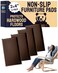 CasterMaster Anti Slip Furniture Pads Rectangular Rubber Caster Cups 2 x 4 in Brown Pack of 4 Non Slip Floor Protectors for Chairs Hardwood Floors Quiet Rubber Feet