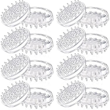 Jetec 16 Pcs Carpet Protectors for Furniture Legs Rug Protector Spiked Caster Cups Furniture Coasters for Carpets Plastic Antident Carpet Protector for Chairs Sofas Tables Bed Round