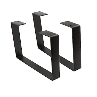Osring 8 Inch Coffee Table Legs UShaped 2pcs Solid Steel Table Legs for Furniture TV Stand and Bench Black