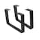 Osring 8 Inch Coffee Table Legs UShaped 2pcs Solid Steel Table Legs for Furniture TV Stand and Bench Black