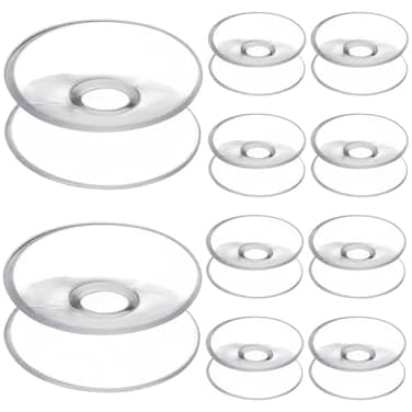 Zerodeko 10pcs Double Sided Suction Cups Suction Cups for Glass Table Tops for Home Bathroom Glass Mirrors Furniture Protection and Organization
