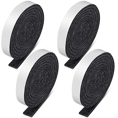 Zonon 4 Rolls 12 x 240 Inch Felt Strips with Adhesive Backing Felt Tapes Felts Furniture Strips Self Stick Heavy Duty Polyester Pads for Protecting Floors Chairs Wall and DIYDark Grey