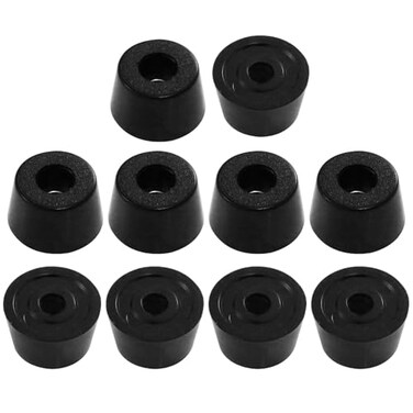 uxcell 10 Pcs 195mm x 12mm Conical Recessed Rubber Feet Bumpers Pads Black