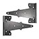 Nuvo Iron TH8BLK Black Galvanized Steel 8 Tee 2 pcs Hardware Gate Hinge