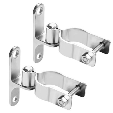 GLIMOVA 2 Pack Wall Mount Gate Hinges for 138 Pipe 304 Stainless Steel Chain Link Fence Parts