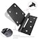 CTrowelpro 312 Heavy Duty Gate Hinges 2 Pack Black Iron Shed Door Hinges Heavy Duty T Hinges Gate Hinges for Barn Wood Fence Gate Hinges with 36PCS Screws