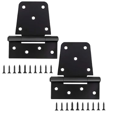 CTrowelpro 312 Heavy Duty Gate Hinges 2 Pack Black Iron Shed Door Hinges Heavy Duty T Hinges Gate Hinges for Barn Wood Fence Gate Hinges with 36PCS Screws
