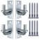 PLAIRC 4 Pack Wall Mount Gate Hinges Heavy Duty Chain Link Fence Gate Hinges with 58 Hinge Pin for Fences Farm Gates Silver